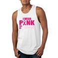 thumbnail image 1 of I Wear Pink for My Friends Survivor Awareness Mens Graphic Tank Top, White, X-Large, 1 of 3