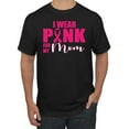 thumbnail image 1 of I Wear Pink for My Mom Survivor Awareness Men's Graphic T-Shirt, Black, 3XL, 1 of 3