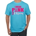 thumbnail image 1 of I Wear Pink for My Mom Survivor Awareness Men's Graphic T-Shirt, Light Turquoise, Large, 1 of 3