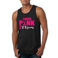 thumbnail image 1 of I Wear Pink for My Mom Survivor Awareness Mens Graphic Tank Top, Black, Small, 1 of 3