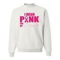 thumbnail image 1 of I Wear Pink for My Sisiter Survivor Awareness Unisex Crewneck Graphic Sweatshirt, White, X-Large, 1 of 3