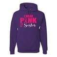 thumbnail image 1 of I Wear Pink for My Sisiter Survivor Awareness Unisex Graphic Hoodie Sweatshirt, Purple, 3XL, 1 of 3