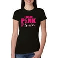 thumbnail image 1 of I Wear Pink for My Sisiter Survivor Awareness Womens Slim Fit Junior Tee, Black, Small, 1 of 3