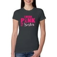 thumbnail image 1 of I Wear Pink for My Sisiter Survivor Awareness Womens Slim Fit Junior Tee, Dark Grey, Small, 1 of 3