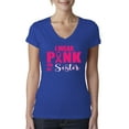 thumbnail image 1 of I Wear Pink for My Sisiter Survivor Awareness Womens V-Neck Tee, Royal, Large, 1 of 3
