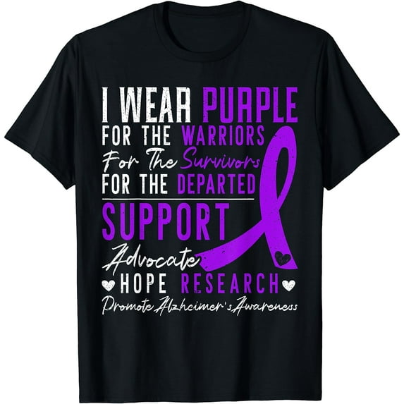 I Wear Purple Alzheimer's Awareness Dementia Disease T-Shirt
