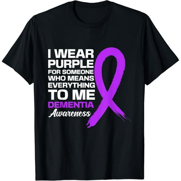 I Wear Purple Dementia Awareness Alzheimer's Ribbon T-Shirt mens t shirt，black，women，funny，misfits，men，journey，t-shirt