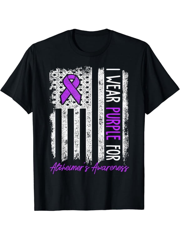 I Wear Purple For Dementia Alzheimers Awareness T-Shirt mens t shirt,black,women,funny,misfits,men,journey,t-shirt