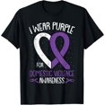 thumbnail image 1 of I Wear Purple For Domestic Violence Awareness Ribbon Warrior T-Shirt, 1 of 4