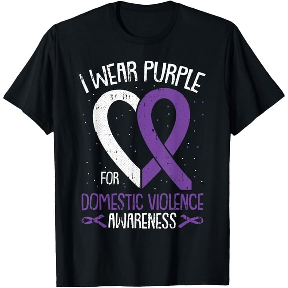 I Wear Purple For Domestic Violence Awareness Ribbon Warrior T-Shirt