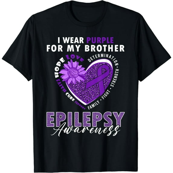 I Wear Purple For My Brother Epilepsy Awareness Supporter T-Shirt