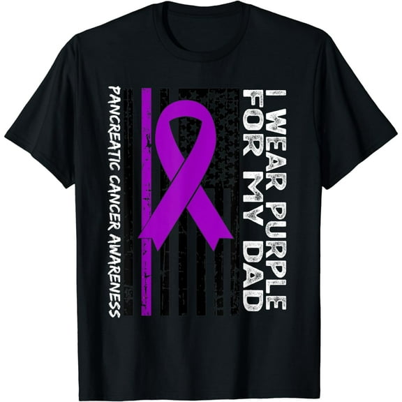 I Wear Purple For My DAD Pancreatic Cancer Awareness Gifts T-Shirt
