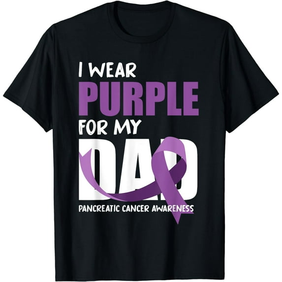 I Wear Purple For My Dad Pancreatic Cancer Awareness T-Shirt