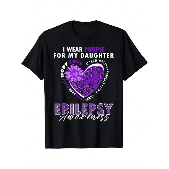 I Wear Purple For My Daughter Epilepsy Awareness Supporter T-Shirt