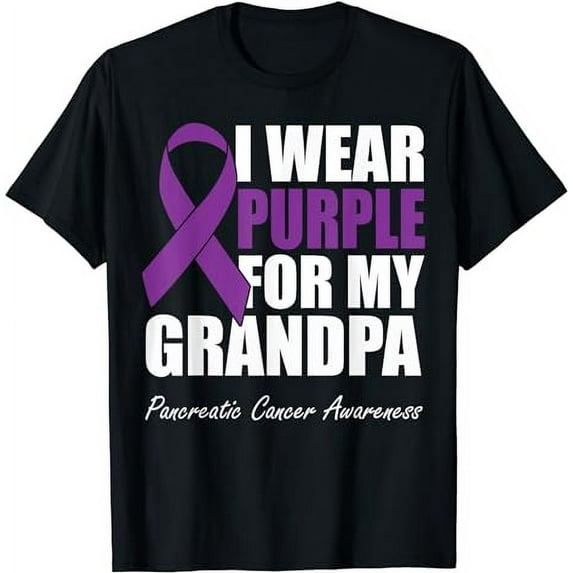 I Wear Purple For My Grandpa Pancreatic Cancer Awareness T-Shirt