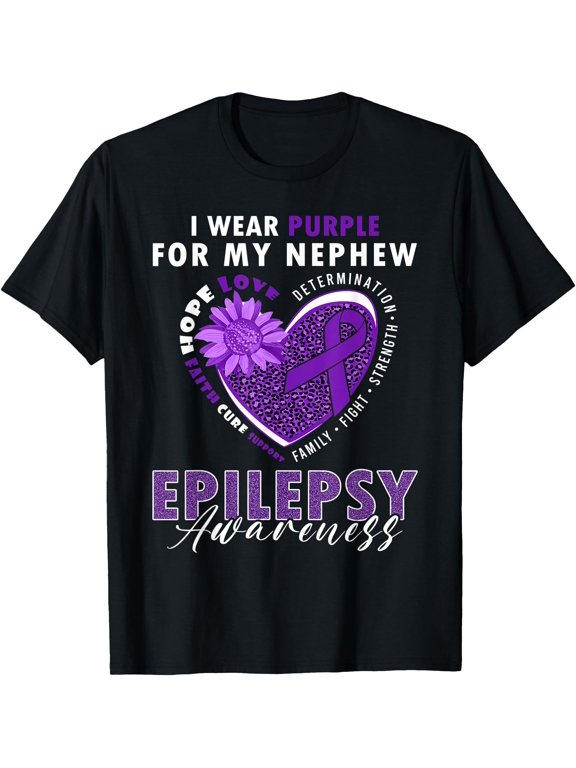 I Wear Purple For My Nephew Epilepsy Awareness Supporter T-Shirt, Unisex T-Shirt