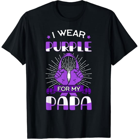 I Wear Purple For My Papa Alzheimer's Disease Supporters T-Shirt mens t shirt,black,women,funny,misfits,men,journey,t-shirt