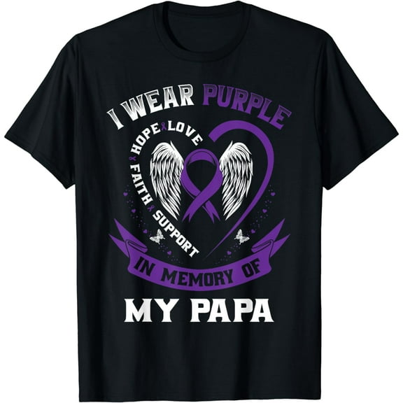 I Wear Purple In Memory Of My Papa Alzheimers Awareness Kids T-Shirt