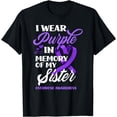 thumbnail image 1 of I Wear Purple In Memory Of My Sister Overdose Awareness T-Shirt, 1 of 4