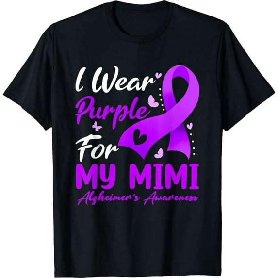 I Wear Purple Ribbon For My Mimi Alzheimer's Awareness T-Shirt