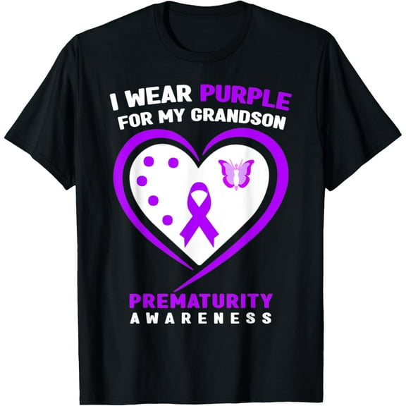 I Wear Purple for My Grandson Prematurity Awareness T-Shirt