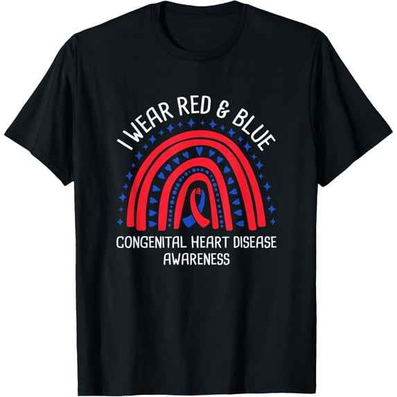 I Wear Red & Blue Congenital Heart Disease Awareness T-Shirt
