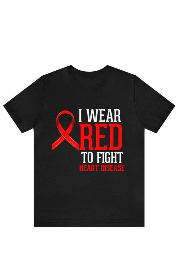 I Wear Red For Heart Disease Awareness Tshirt, Heart Disease Month Shirt For Warrior, Chd Awareness Tee, Heart Disease Warrior T-shirt
