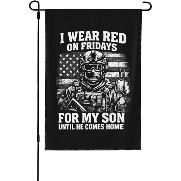 I Wear Red On Fridays for My Son Garden Flags Small Garden Flags 12x18 Double Sided Seasonal Garden Flag for Yard