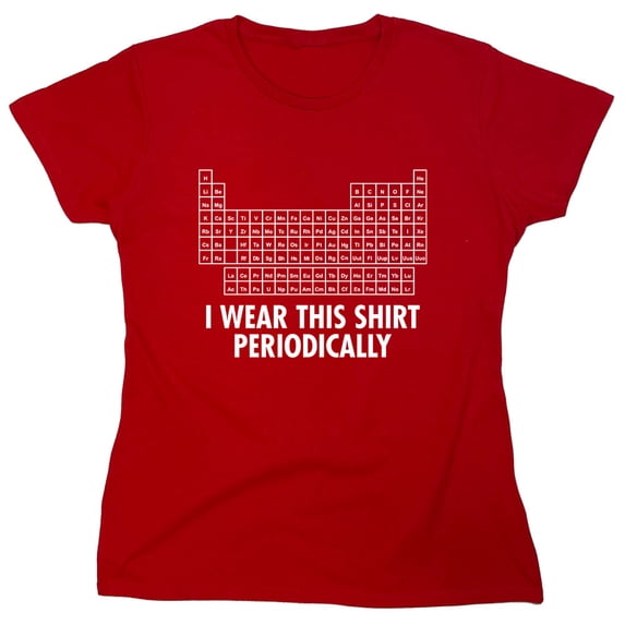 I Wear This Shirt Periodically Sarcastic Nerd Humor Geek Science Teacher Sarcastic Humor Novelty Funny Women's Casual Tees