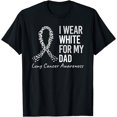 thumbnail image 1 of I Wear White For My Dad Lung Cancer Awareness White Ribbon T-Shirt, 1 of 4