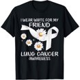 thumbnail image 1 of I Wear White For My Friend Lung Cancer Awareness Daisy T-Shirt, 1 of 4