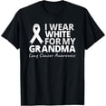 thumbnail image 1 of I Wear White For My Grandma Lung Cancer Awareness Warrior T-Shirt, 1 of 4