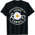 thumbnail image 1 of I Wear White For My Sister Lung Cancer Awareness Flower T-Shirt, 1 of 4