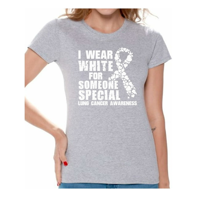 I Wear White for Someone Special T-shirt Top Cancer t shirt lung cancer awareness t shirt love hope fight believe support survive survivor gifts tackle for my mom dad grandpa grandma for men for women