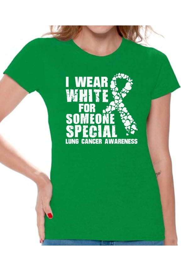 I Wear White for Someone Special T-shirt Top Cancer t shirt lung cancer awareness t shirt love hope fight believe support survive survivor gifts tackle for my mom dad grandpa grandma for men for women