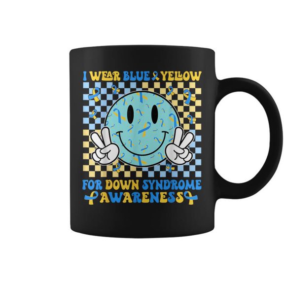 I Wear Yellow And Blue For World Down Syndrome Awareness Coffee Mugs