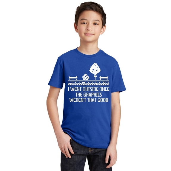 I Went Outside Graphics Weren't That Good Youth T-shirt, Youth L, Royal