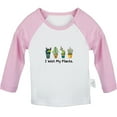 thumbnail image 1 of I Wet My Plants Funny T shirt For Baby, Newborn Babies T-shirts, Infant Tops, 0-24M Kids Graphic Tees Clothing (Long Pink Raglan T-shirt, 6-12 Months), 1 of 4