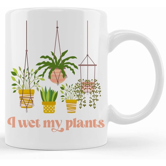 I Wet My Plants Funny Plant Lady Mug, Funny Plant Mom Gift, Plant Lover, Ceramic Novelty Coffee Mugs 11oz, 15oz Mug, Tea Cup, Gift Present Mug For Birthday, Christmas Thanksgiving Festiv