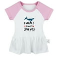 thumbnail image 1 of I Whale Always Love You Funny Dresses For Baby, Newborn Babies Skirts, Infant Princess Dress, 0-24M Kids Graphic Clothes (Pink Raglan Dresses, 12-18 Months), 1 of 4