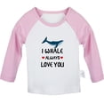 thumbnail image 1 of I Whale Always Love You Funny T shirt For Baby, Newborn Babies T-shirts, Infant Tops, 0-24M Kids Graphic Tees Clothing (Long Pink Raglan T-shirt, 18-24 Months), 1 of 4