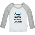 thumbnail image 1 of I Whale Always Love You Funny T shirt For Baby, Newborn Babies T-shirts, Infant Tops, 0-24M Kids Graphic Tees Clothing (Long Gray Raglan T-shirt, 18-24 Months), 1 of 4