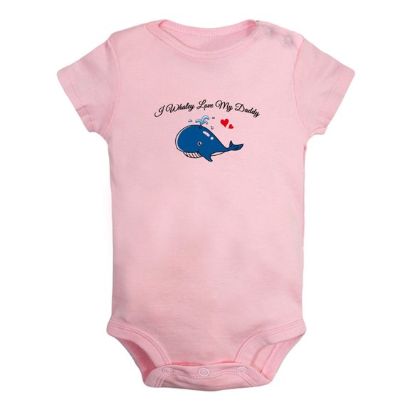 I Whaley Love My Daddy Funny Rompers For Babies, Newborn Baby Unisex Bodysuits, Infant Jumpsuits, Toddler 0-24 Months Kids One-Piece Oufits (Pink, 18-24 Months)