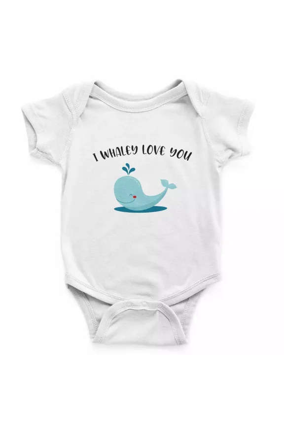 I Whaley Love You Baby Bodysuit, Funny Baby Animal Gift, Baby Animal Whale Love Cute Baby Onesie, BABY BODYSUIT LAT 4424