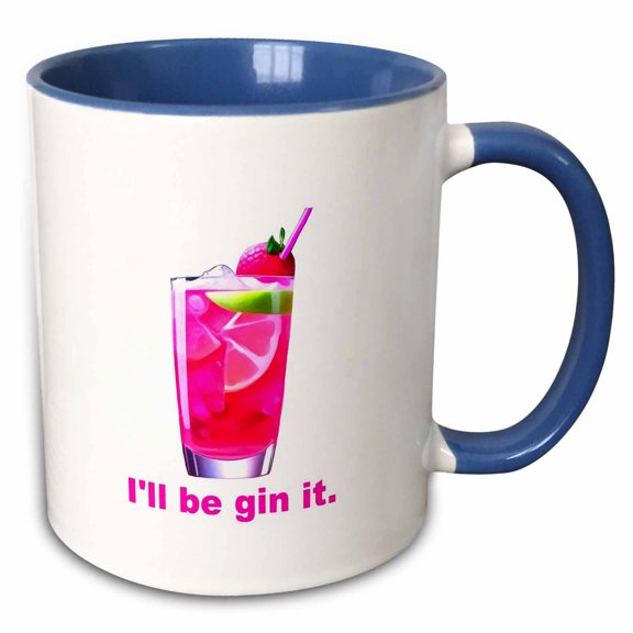 3drose, I Will Be Gin It Fun Shakespeare Quote, 11oz Two-tone Blue Mug