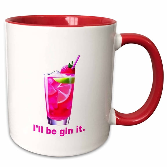3drose, I Will Be Gin It Fun Shakespeare Quote, 15oz Two-tone Red Mug