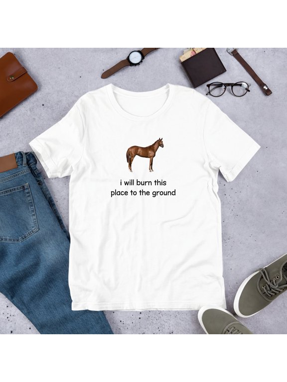I Will Burn This Place To The Ground T-Shirt Funny Meme Graphic Tee, Sassy Humor Weirdcore Shirt