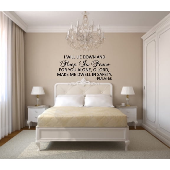 I Will Lie Down And Sleep in Peace #2 LRG ~ WALL DECAL, HOME DECOR 18" X 40"