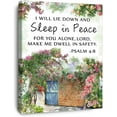 thumbnail image 1 of I Will Lie Down And Sleep in Peace Psalm 4:8 Canvas Wall Art,Bible Verse Scripture Canvas Painting Prints for Christian Home Bedroom Office Church Religious Wall Decor, 1 of 6