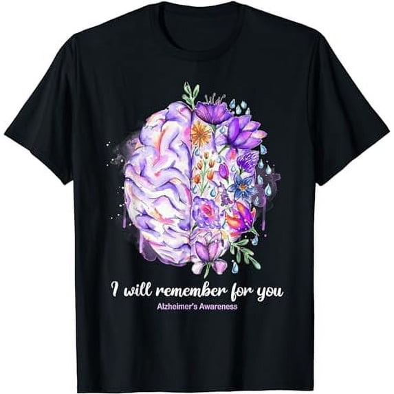 I Will Remember For You Brain Alzheimer's Awareness T-Shirt